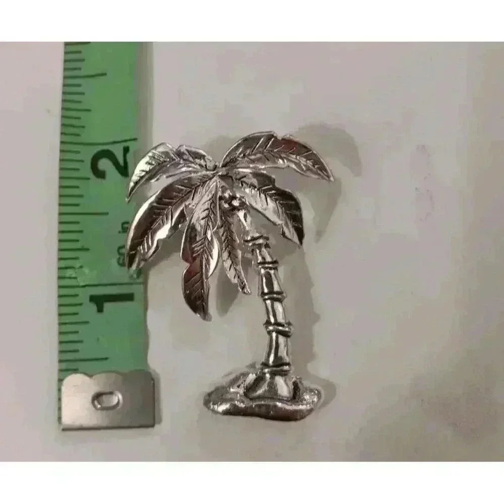 Palm Tree Pin Or Pendant Silver‎ Toned 2